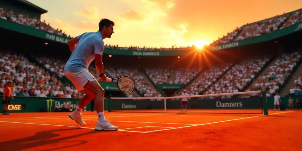 a tennis match from a grand slam tournament on a court with a large audience