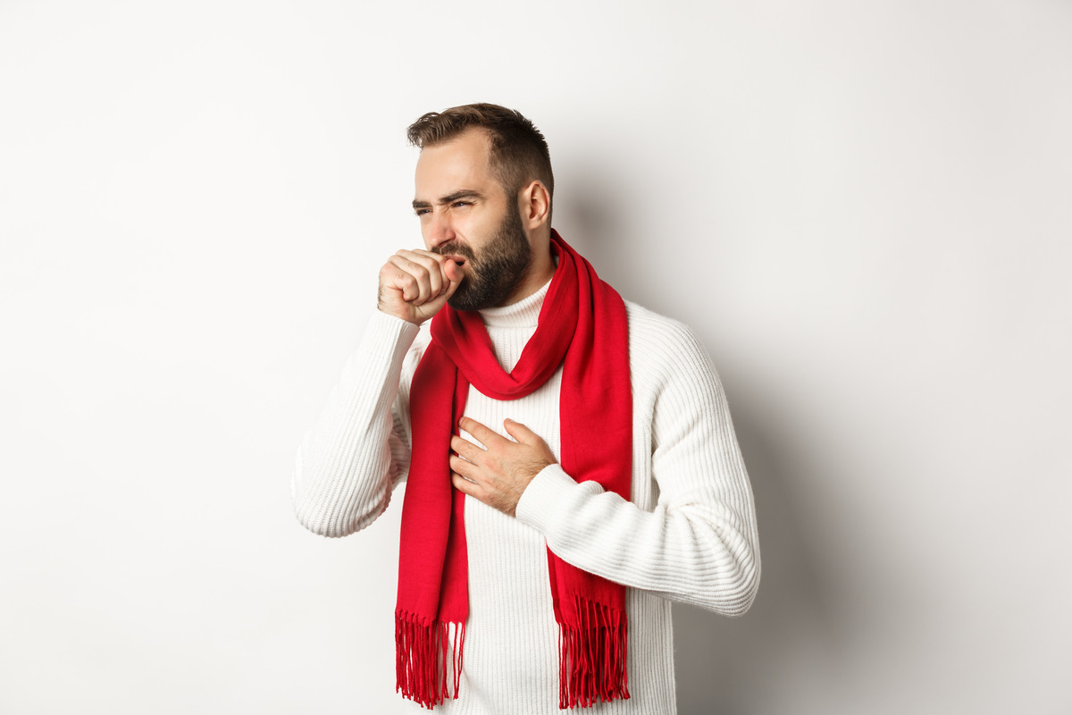 man with a persistent cough