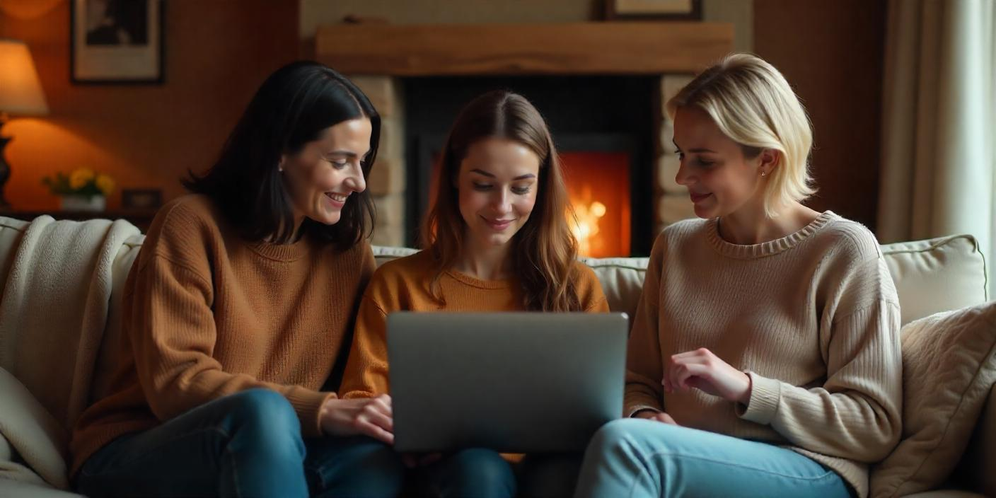 women playing video poker on laptop